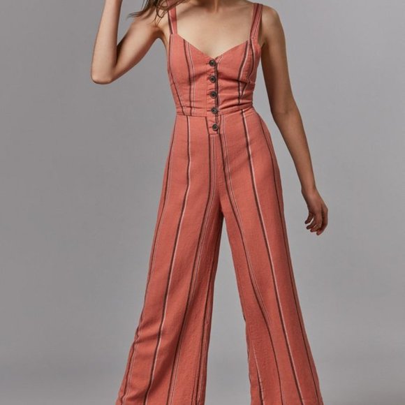 Urban Outfitters Ashley Button-Down Tie-Back Jumpsuit S - Picture 5 of 5